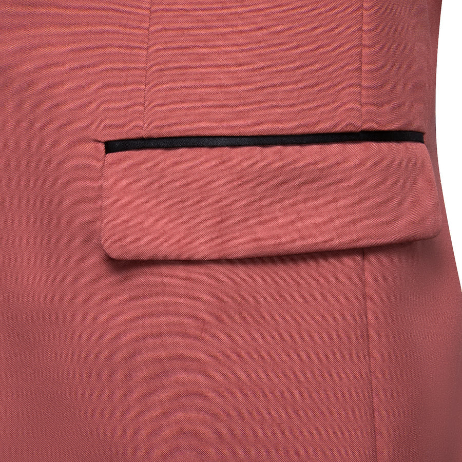 Blush Red Solid Shawl Lapel Suit Men's Tuxedo Jacket tuxedo    - Sophisticated Gentlemen