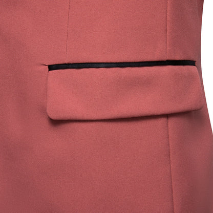 Blush Red Solid Shawl Lapel Suit Men's Tuxedo Jacket tuxedo    - Sophisticated Gentlemen