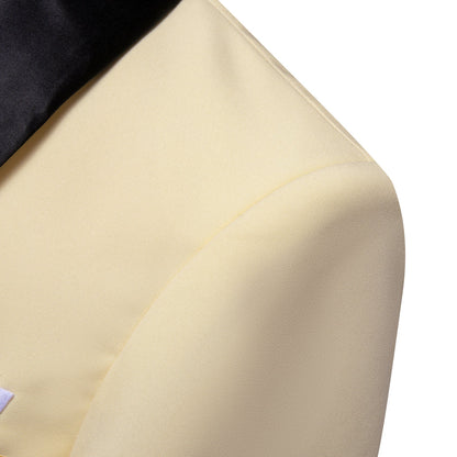 Classic Linen White Solid Shawl Lapel Suit Men's Tuxedo Jacket tuxedo    - Sophisticated Gentlemen