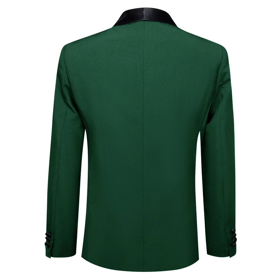 Sapphire Pine Green Solid Shawl Collar Lapel Suit Men's Tuxedo Jacket tuxedo    - Sophisticated Gentlemen