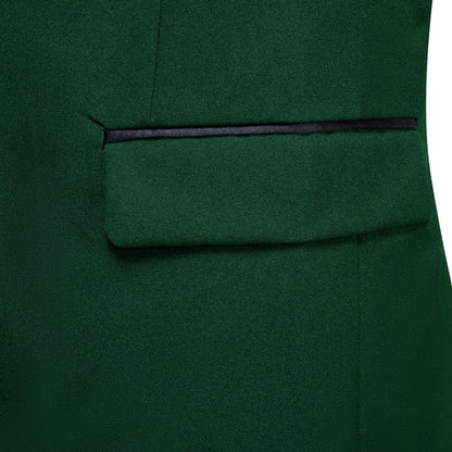 Sapphire Pine Green Solid Shawl Collar Lapel Suit Men's Tuxedo Jacket tuxedo    - Sophisticated Gentlemen