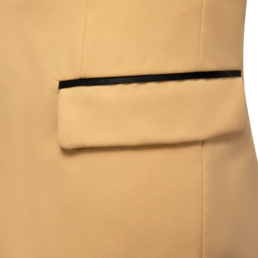 Classic Latte Solid Shawl Lapel Suit Men's Tuxedo Jacket tuxedo    - Sophisticated Gentlemen