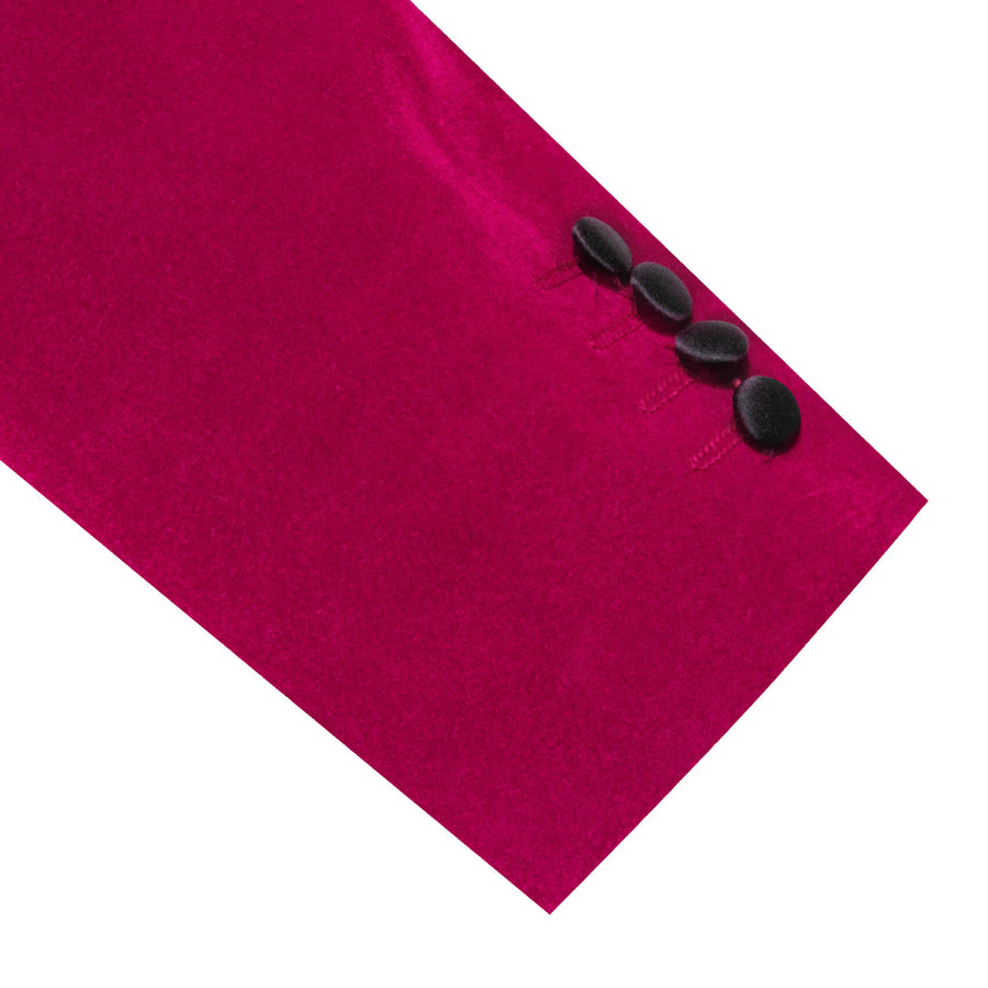 Ruby Pink Solid Silk Peak Collar Slim Blazer Suit Men's Tuxedo Jacket tuxedo    - Sophisticated Gentlemen