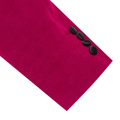 Ruby Pink Solid Silk Peak Collar Slim Blazer Suit Men's Tuxedo Jacket tuxedo    - Sophisticated Gentlemen
