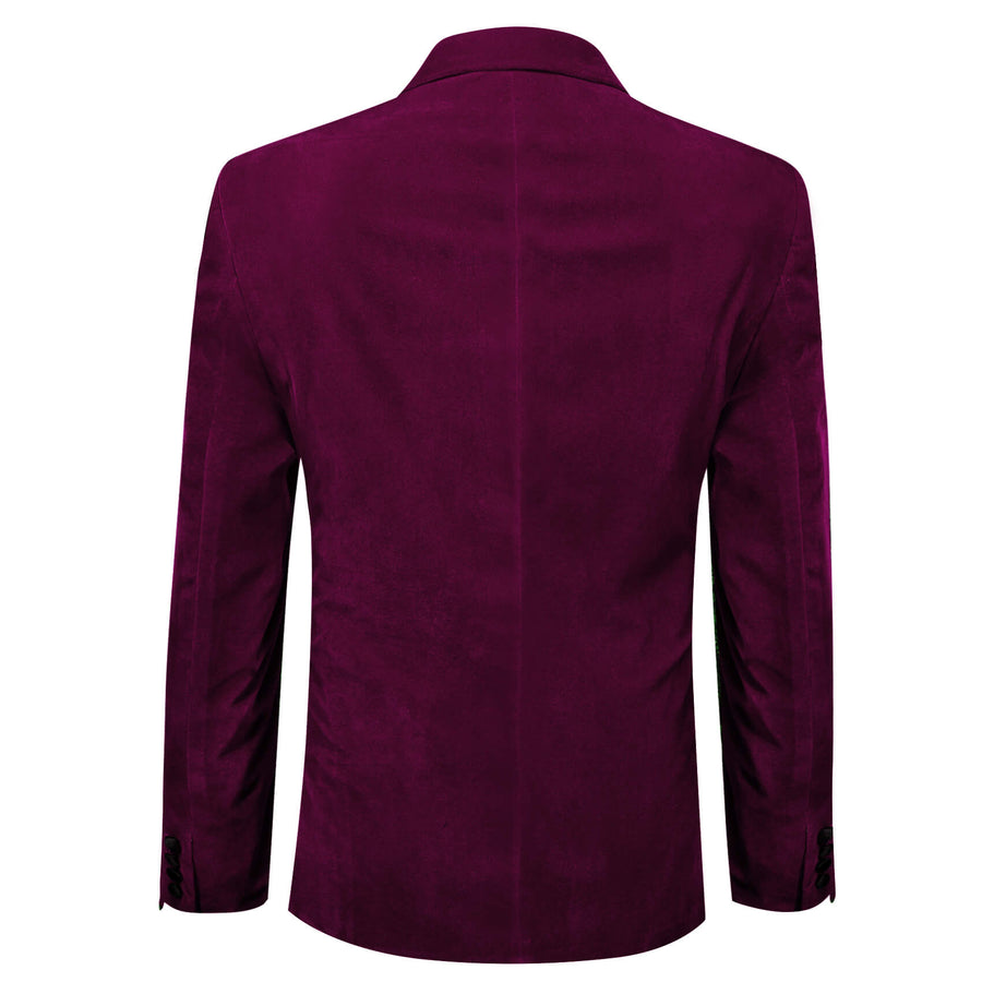 Plum Purple Solid Silk Peak Collar Suit Men's Tuxedo Jacket tuxedo    - Sophisticated Gentlemen