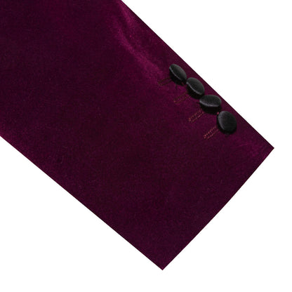 Plum Purple Solid Silk Peak Collar Suit Men's Tuxedo Jacket tuxedo    - Sophisticated Gentlemen
