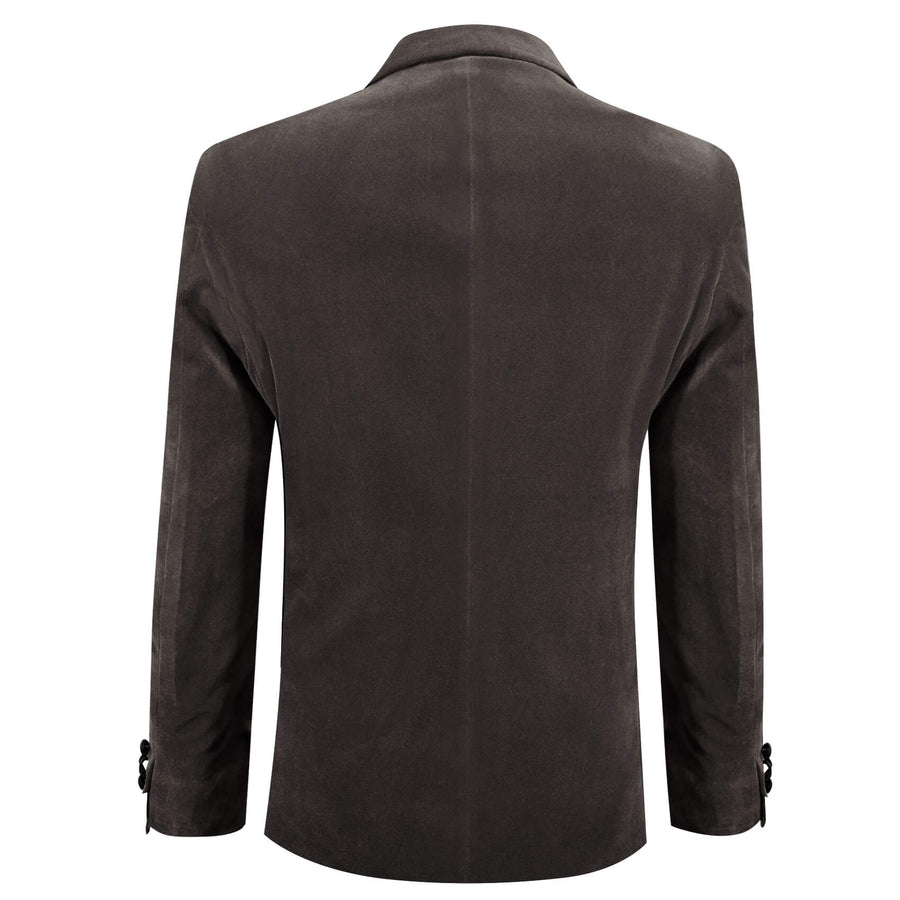 Ash Gray Solid Silk Suit Men's Tuxedo Jacket tuxedo    - Sophisticated Gentlemen