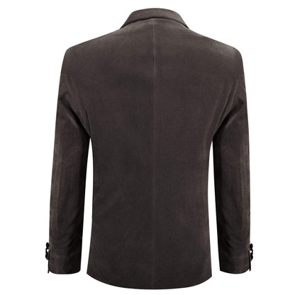 Ash Gray Solid Silk Suit Men's Tuxedo Jacket tuxedo    - Sophisticated Gentlemen