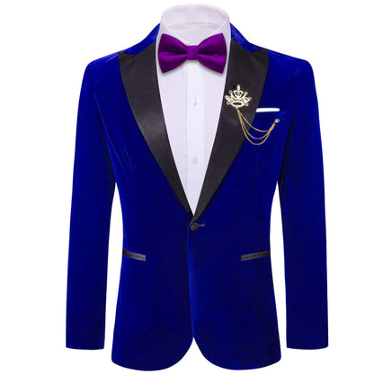 Navy Blue Solid Silk Men's Tuxedo Jacket tuxedo S (38)   - Sophisticated Gentlemen