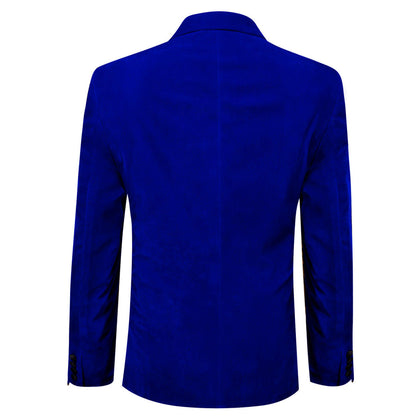 Navy Blue Solid Silk Men's Tuxedo Jacket tuxedo    - Sophisticated Gentlemen