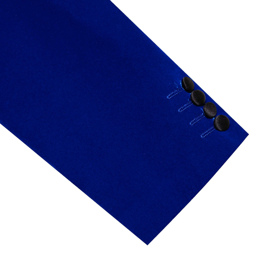 Navy Blue Solid Silk Men's Tuxedo Jacket tuxedo    - Sophisticated Gentlemen