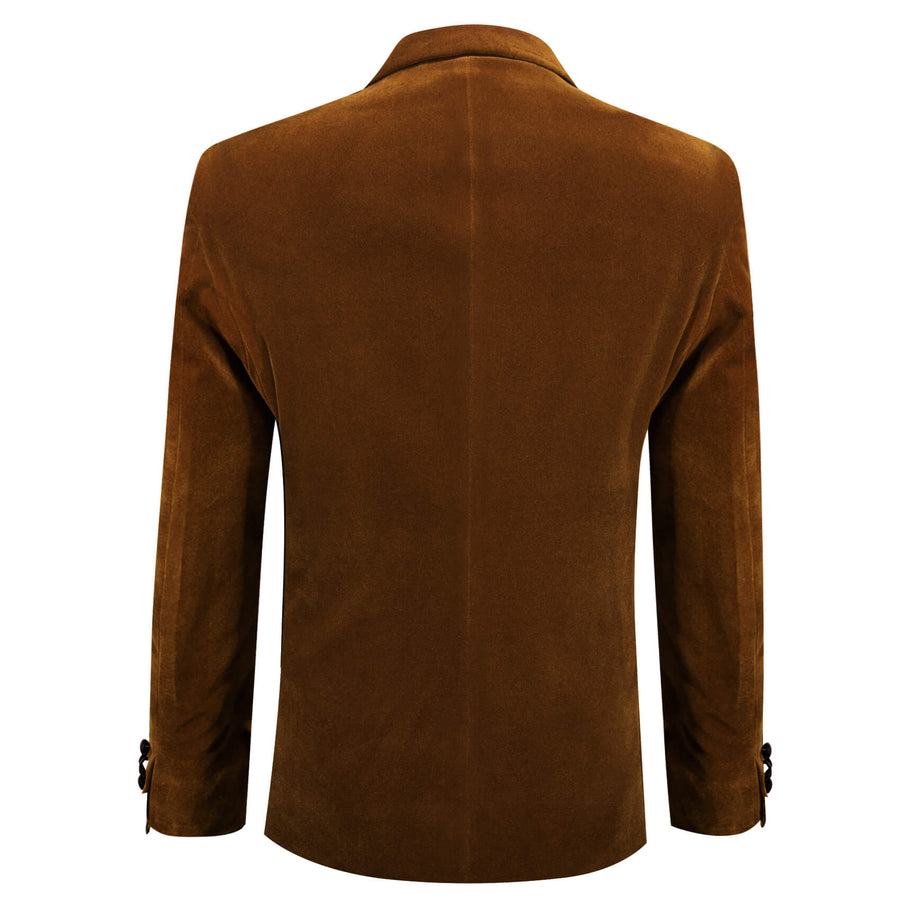 Chocolate Brown Solid Silk Men's Tuxedo Jacket tuxedo    - Sophisticated Gentlemen