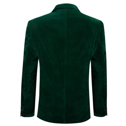 Dark Green Solid Silk Men's Tuxedo Jacket tuxedo    - Sophisticated Gentlemen