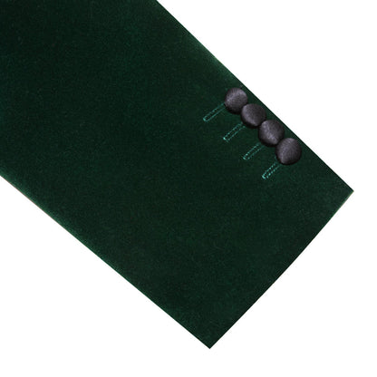 Dark Green Solid Silk Men's Tuxedo Jacket tuxedo    - Sophisticated Gentlemen