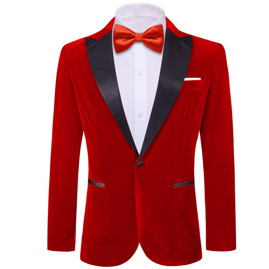 Red Solid Silk Men's Tuxedo Jacket tuxedo    - Sophisticated Gentlemen