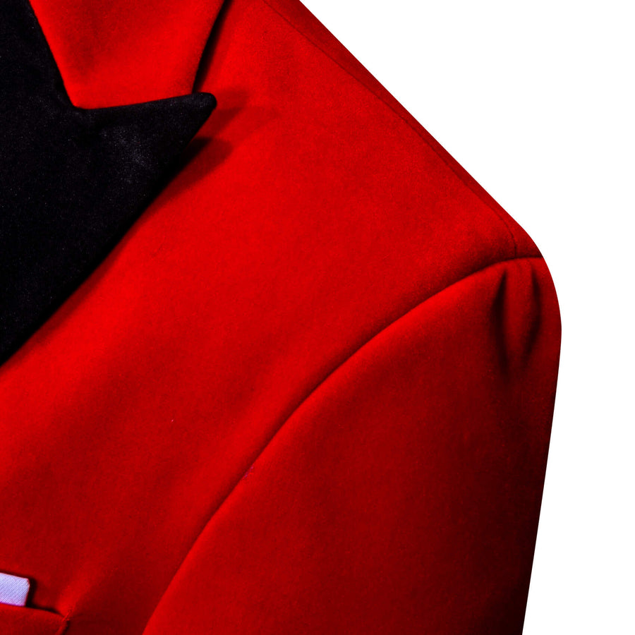 Red Solid Silk Men's Tuxedo Jacket tuxedo    - Sophisticated Gentlemen