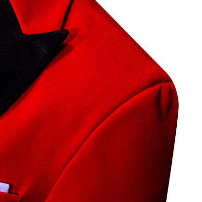 Red Solid Silk Men's Tuxedo Jacket tuxedo    - Sophisticated Gentlemen