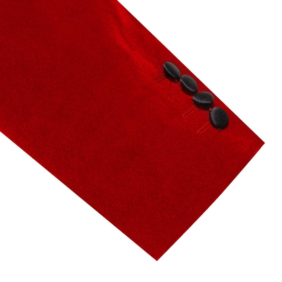 Red Solid Silk Men's Tuxedo Jacket tuxedo    - Sophisticated Gentlemen