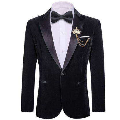 Black Solid Silk Slim Men's Blazer Suit Tuxedo Jacket tuxedo S (38)   - Sophisticated Gentlemen