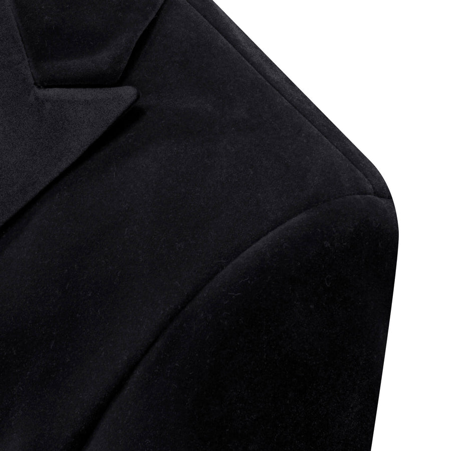 Black Solid Silk Slim Men's Blazer Suit Tuxedo Jacket tuxedo    - Sophisticated Gentlemen