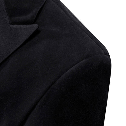 Black Solid Silk Slim Men's Blazer Suit Tuxedo Jacket tuxedo    - Sophisticated Gentlemen