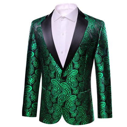 Green and Black Paisley Tuxedo Jacket tuxedo    - Sophisticated Gentlemen