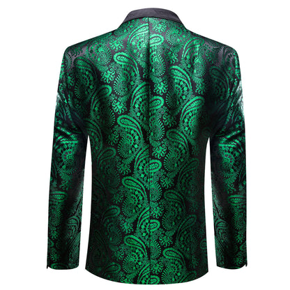 Green and Black Paisley Tuxedo Jacket tuxedo    - Sophisticated Gentlemen