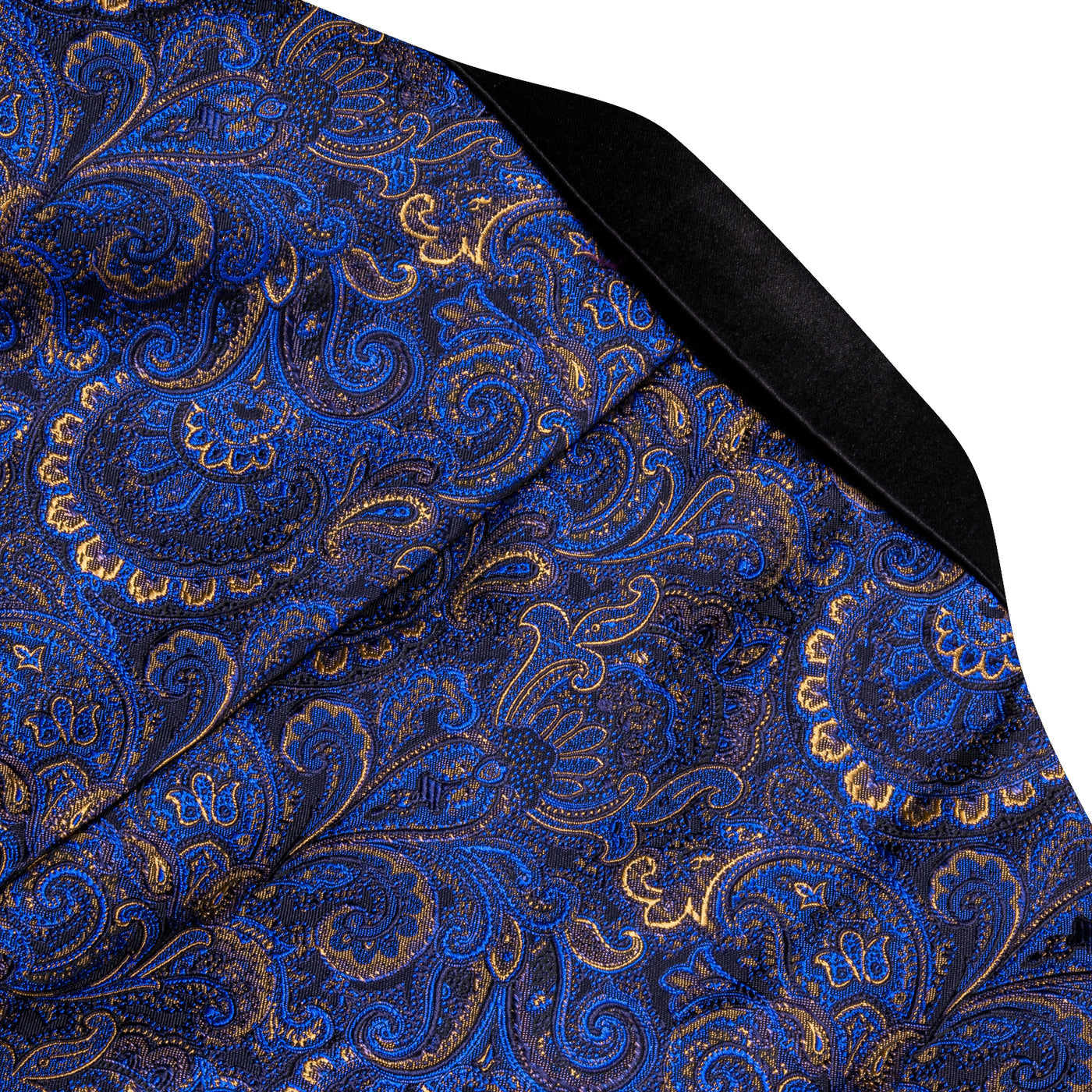 Blue and Gold Paisley Tuxedo Jacket tuxedo    - Sophisticated Gentlemen