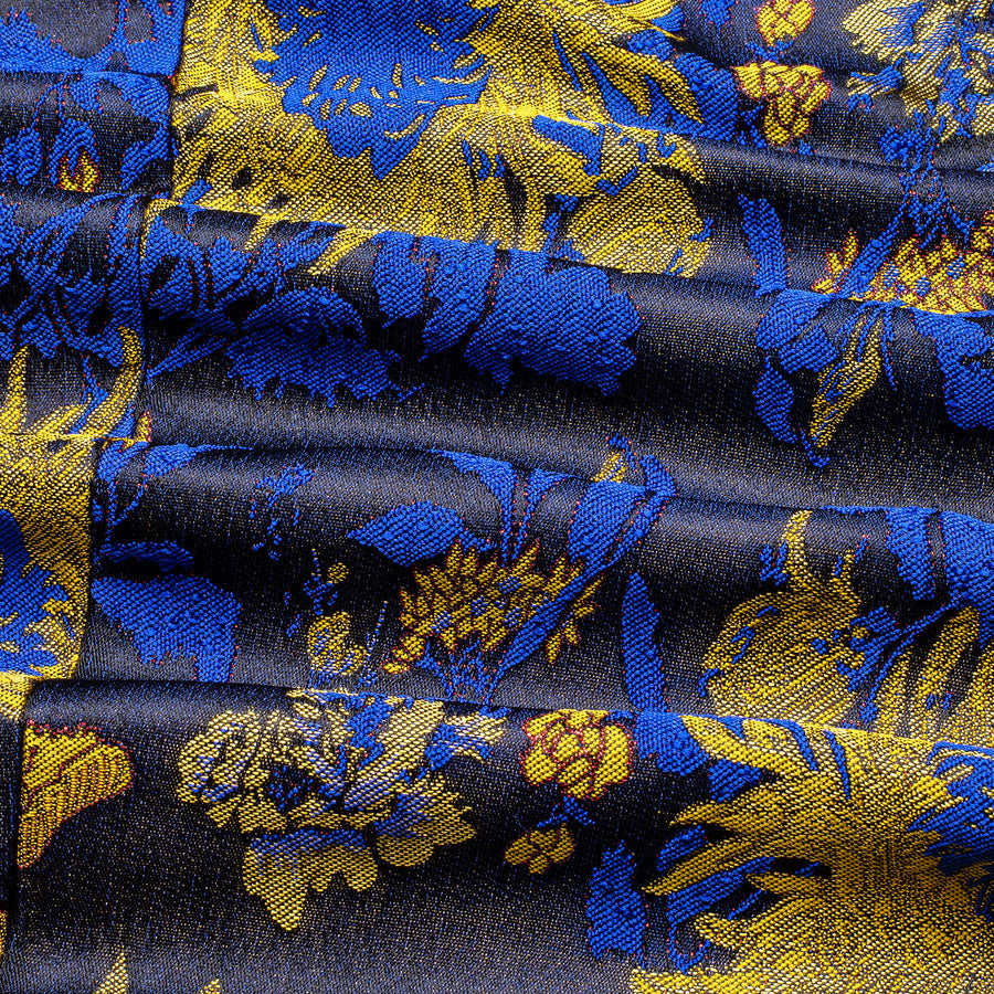 Black Yellow Blue Sunflower Floral Tuxedo Jacket tuxedo    - Sophisticated Gentlemen
