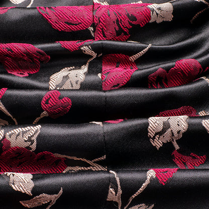 Black and Red Embroidered Floral Men's Tuxedo Jacket tuxedo    - Sophisticated Gentlemen