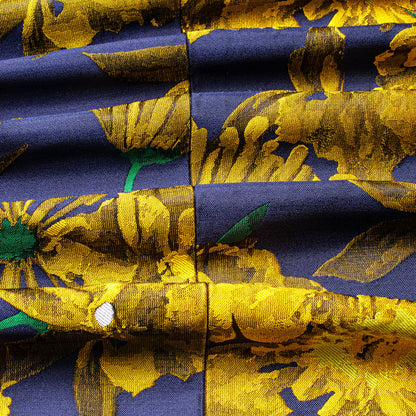 Blue and Gold Embroidered Floral Men's Tuxedo Jacket tuxedo    - Sophisticated Gentlemen
