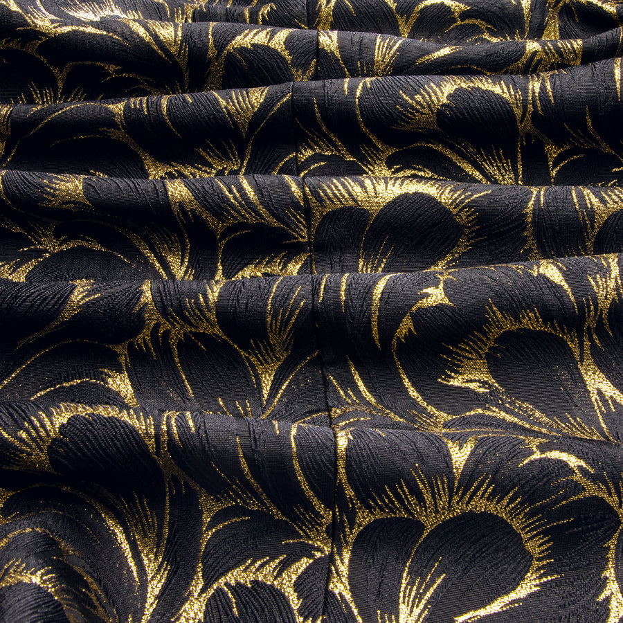 Luxury Black Gold Feather Men's Tuxedo Jacket tuxedo    - Sophisticated Gentlemen