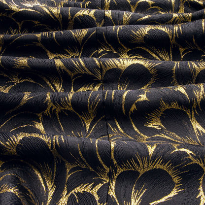 Luxury Black Gold Feather Men's Tuxedo Jacket tuxedo    - Sophisticated Gentlemen