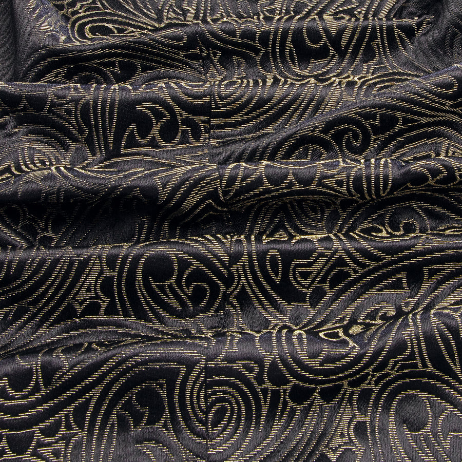Luxury Black Champagne Paisley Men's Tuxedo Jacket tuxedo    - Sophisticated Gentlemen