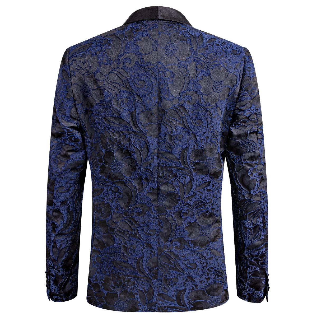 Blue and Black Floral Tuxedo Jacket tuxedo    - Sophisticated Gentlemen