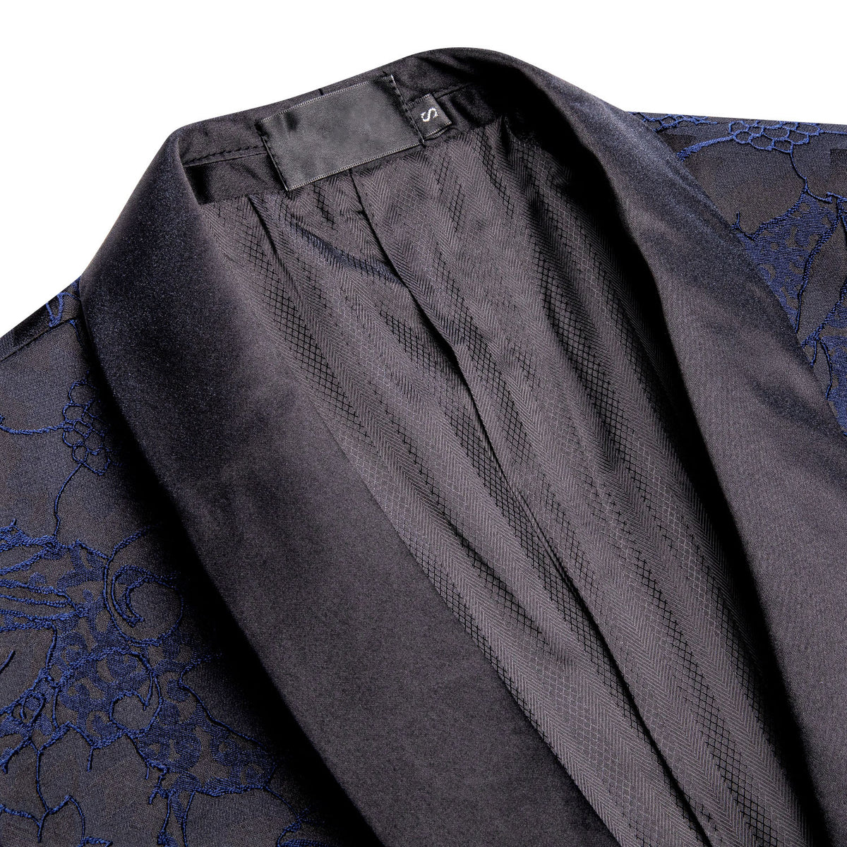 Blue and Black Floral Tuxedo Jacket tuxedo    - Sophisticated Gentlemen