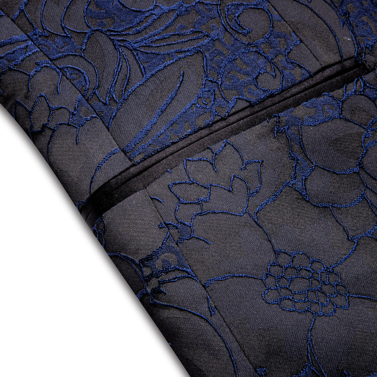 Blue and Black Floral Tuxedo Jacket tuxedo    - Sophisticated Gentlemen