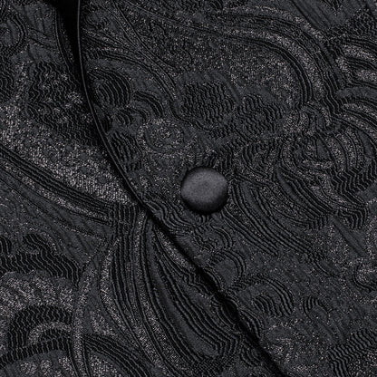 Luxury Black Paisley Men's Tuxedo Jacket tuxedo    - Sophisticated Gentlemen