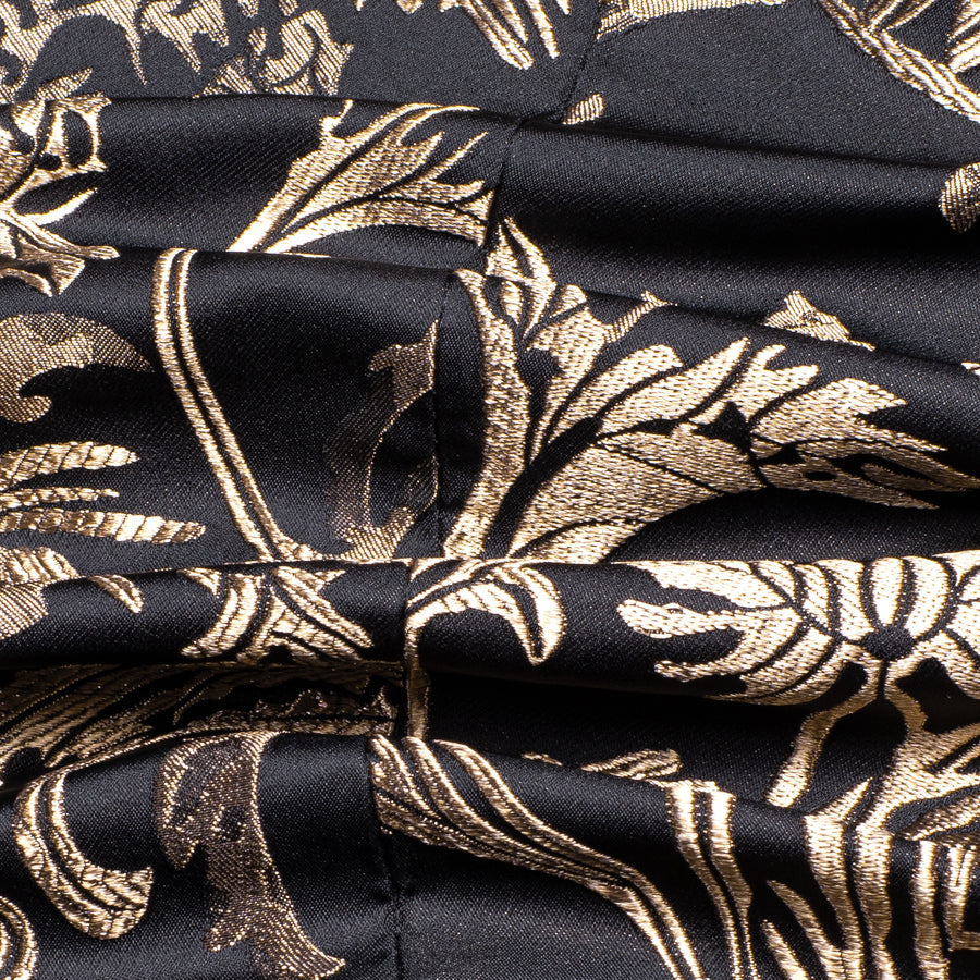 Luxury Black Golden Floral Men's Tuxedo Jacket tuxedo    - Sophisticated Gentlemen