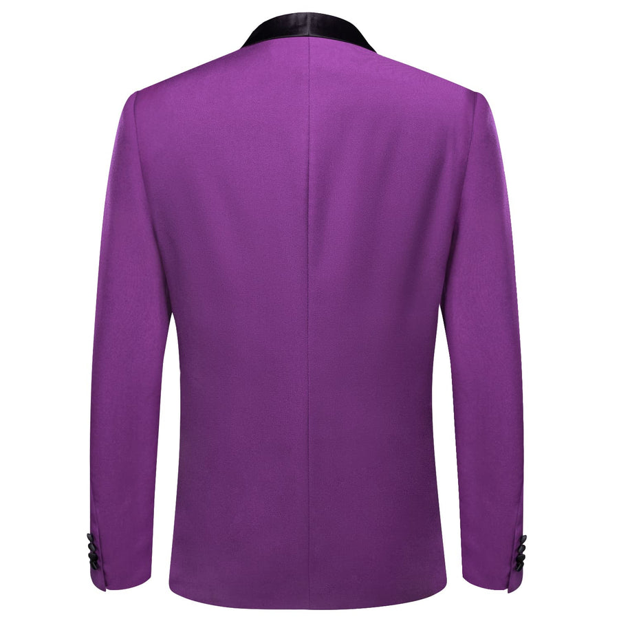 Purple Solid Shawl Collar Silk Tuxedo Jacket tuxedo    - Sophisticated Gentlemen