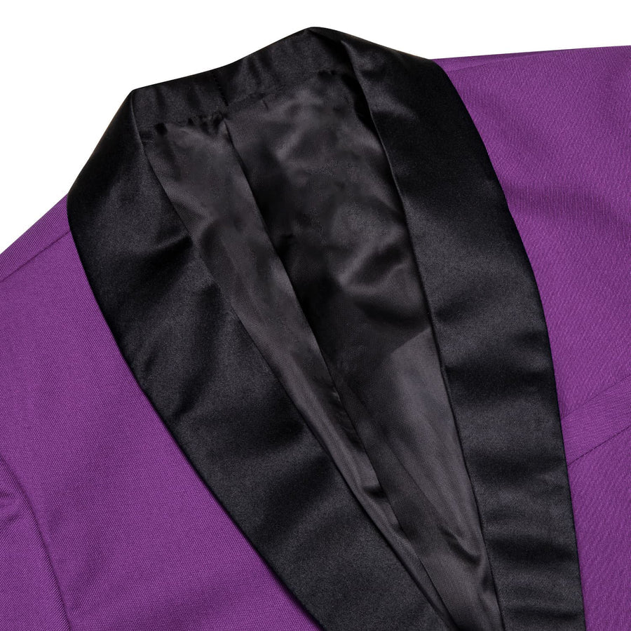 Purple Solid Shawl Collar Silk Tuxedo Jacket tuxedo    - Sophisticated Gentlemen