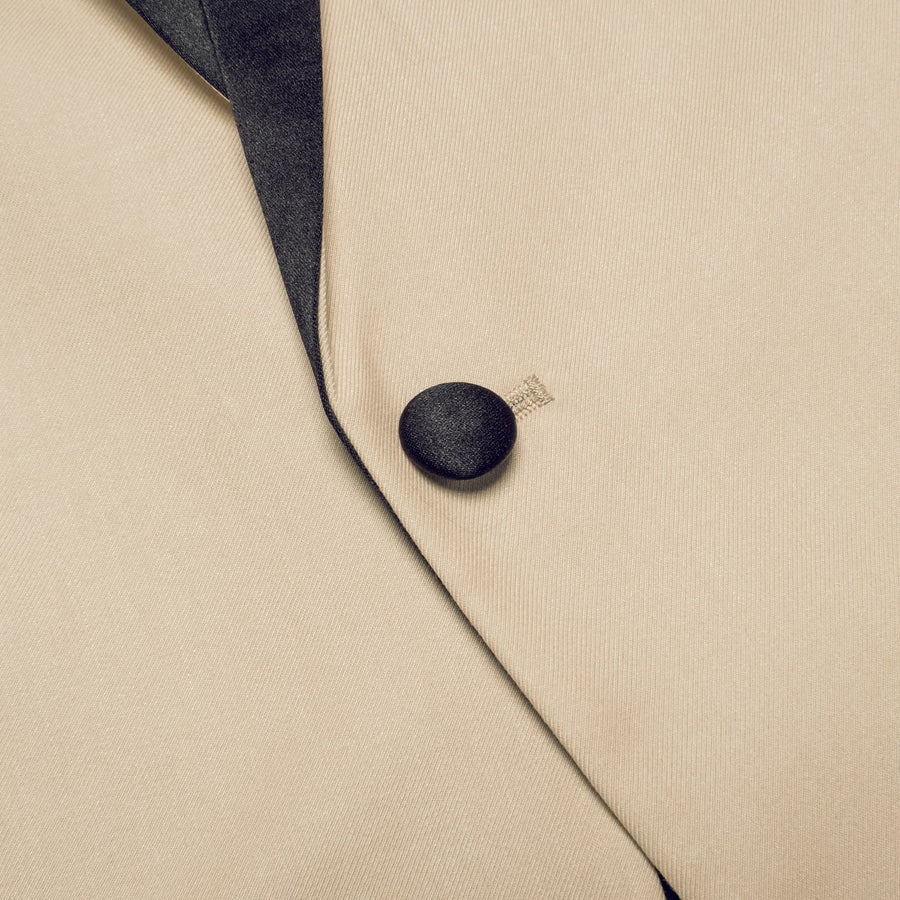 Champagne Solid Shawl Collar Silk Tuxedo Jacket tuxedo    - Sophisticated Gentlemen
