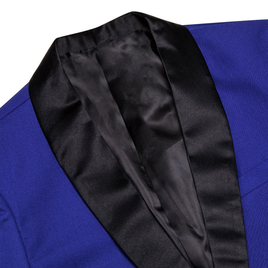 Cobalt Blue Solid Shawl Collar Silk Tuxedo Jacket tuxedo    - Sophisticated Gentlemen
