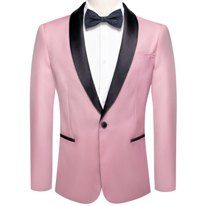 Lemonade Pink Solid Shawl Collar Silk Tuxedo Jacket tuxedo S (38)   - Sophisticated Gentlemen