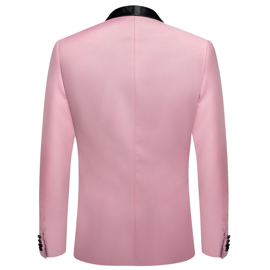 Lemonade Pink Solid Shawl Collar Silk Tuxedo Jacket tuxedo    - Sophisticated Gentlemen