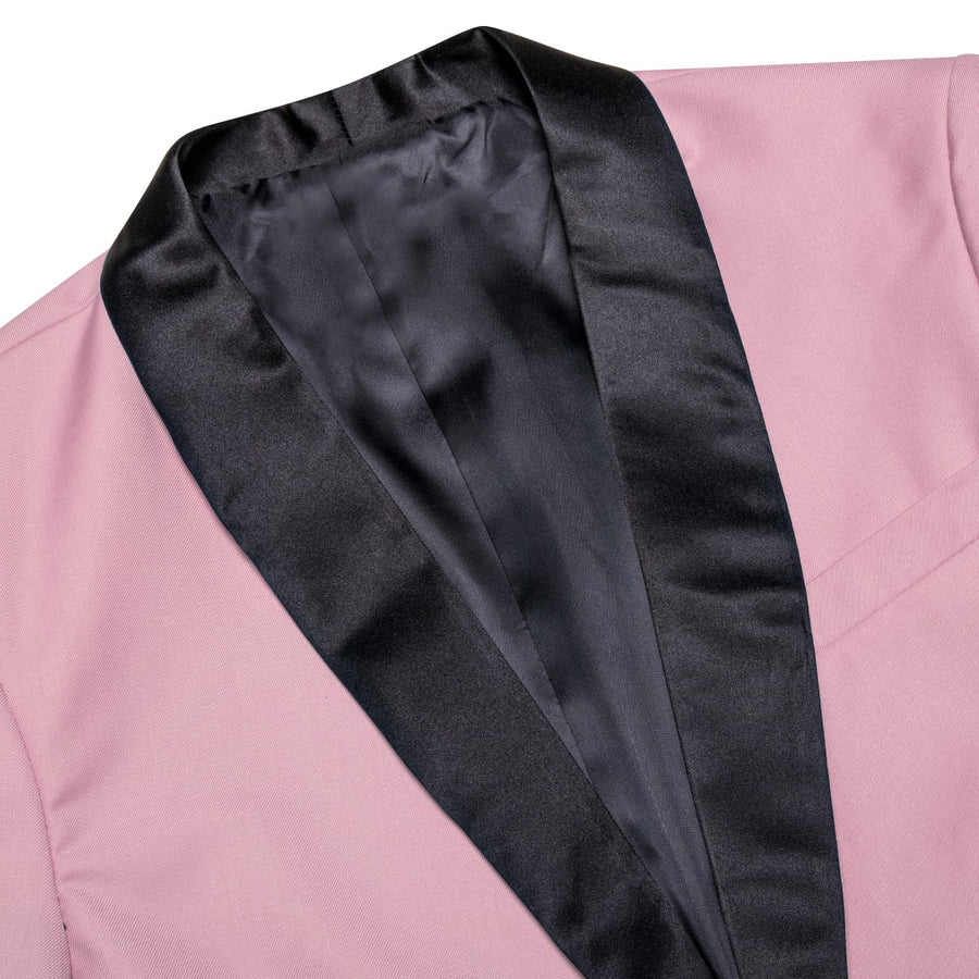 Lemonade Pink Solid Shawl Collar Silk Tuxedo Jacket tuxedo    - Sophisticated Gentlemen