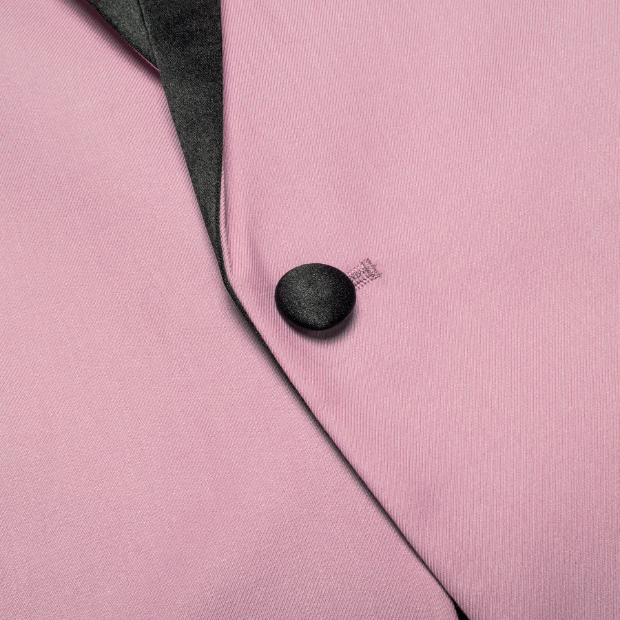 Lemonade Pink Solid Shawl Collar Silk Tuxedo Jacket tuxedo    - Sophisticated Gentlemen