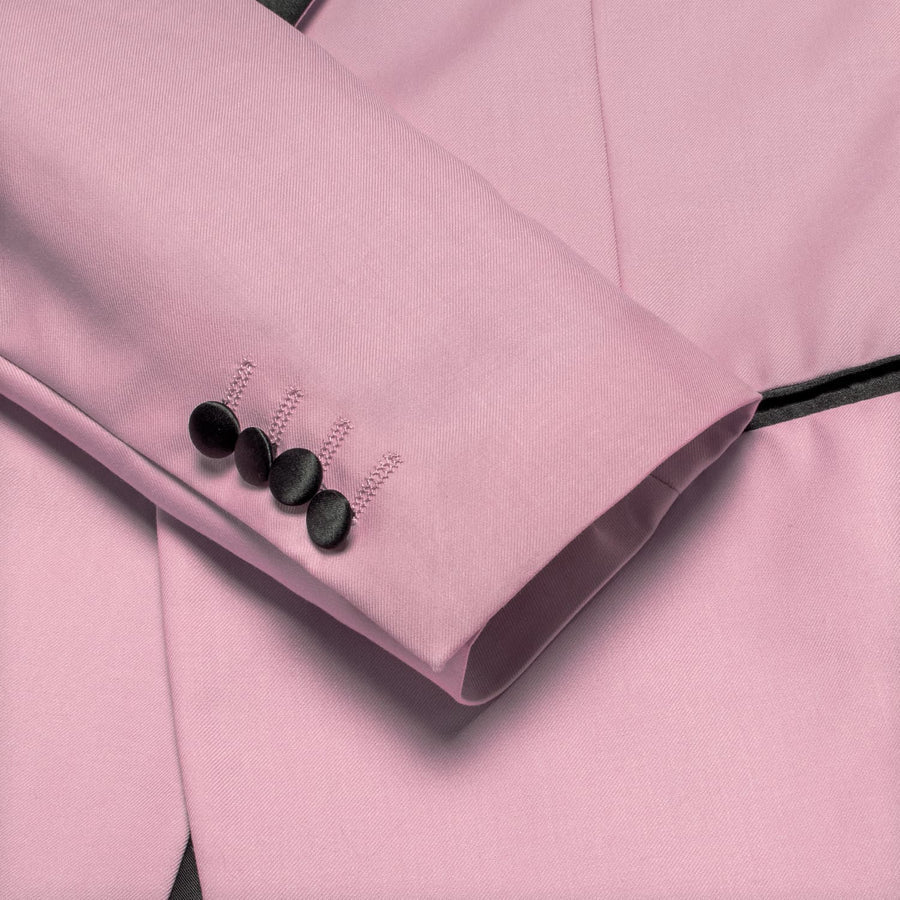 Lemonade Pink Solid Shawl Collar Silk Tuxedo Jacket tuxedo    - Sophisticated Gentlemen