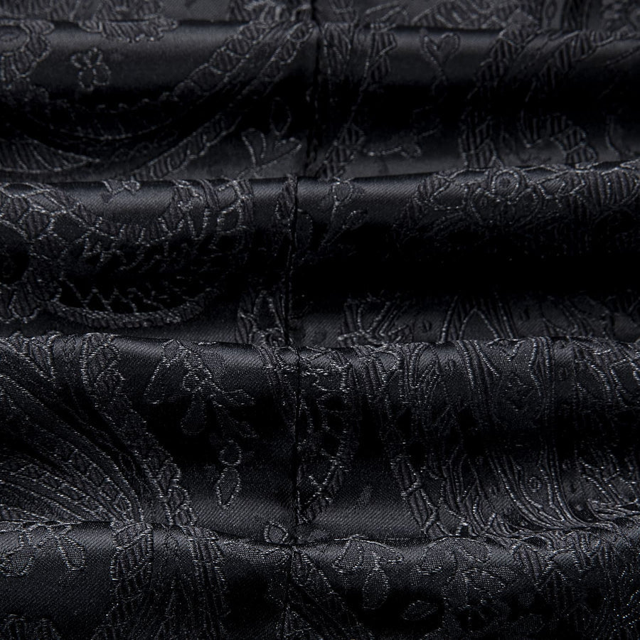 Coal Black Floral Jacquard Shawl Collar Suit Tuxedo Jacket tuxedo    - Sophisticated Gentlemen