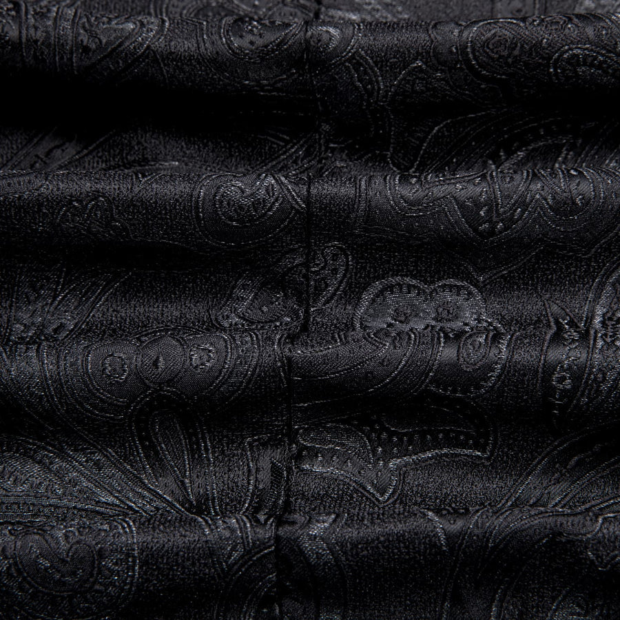 Black Floral Jacquard Shawl Collar Suit Tuxedo Jacket tuxedo    - Sophisticated Gentlemen